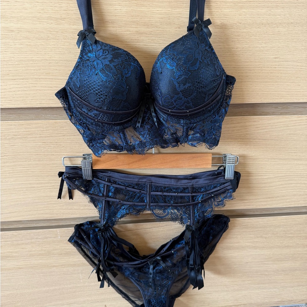 Honey Birdette Madame Sapphire Lingerie Set